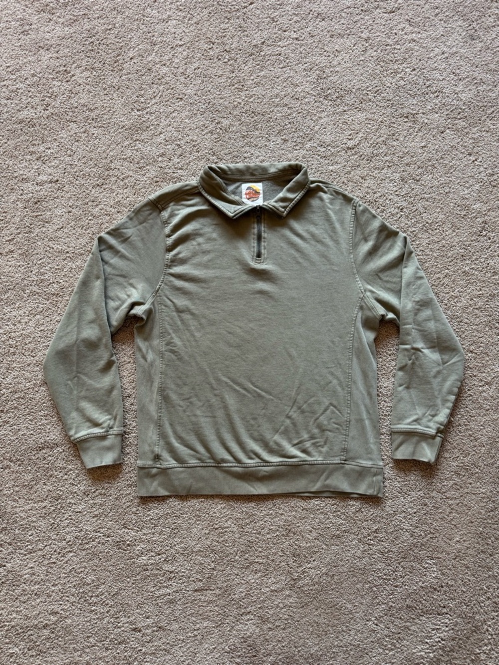 Men’s Large Green Vintage Washed Quarter Zip
